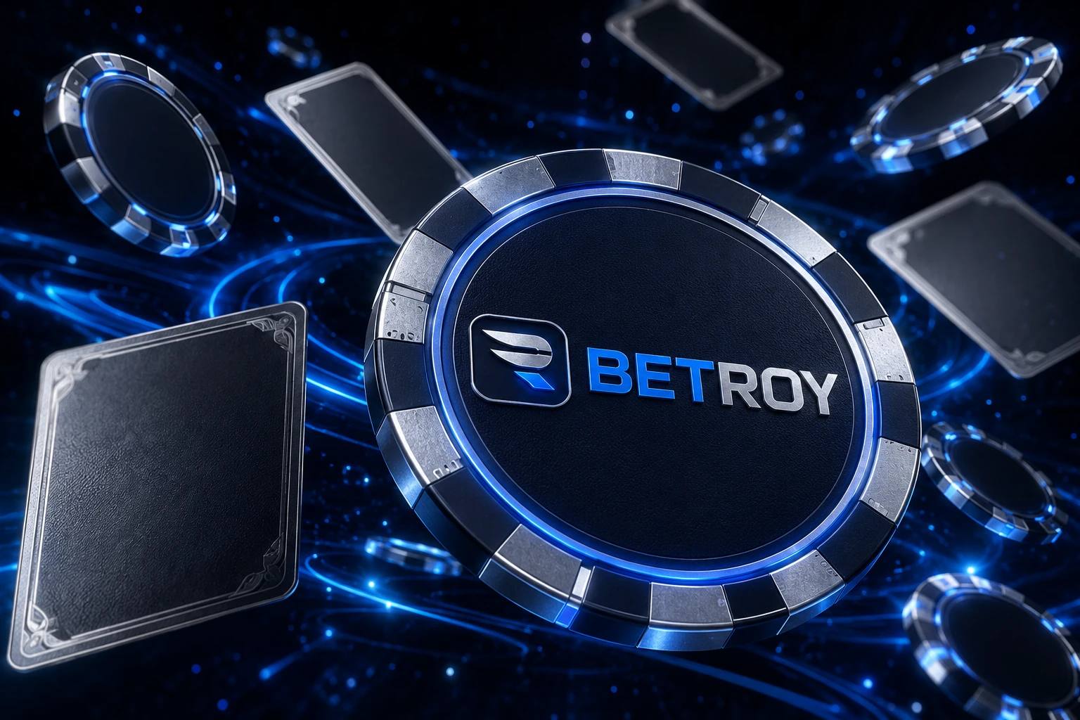 Havada süzülen casino jetonları ve oyun kağıtları — Betroy giriş adresinin neden sabit kalmadığını anlatan görsel