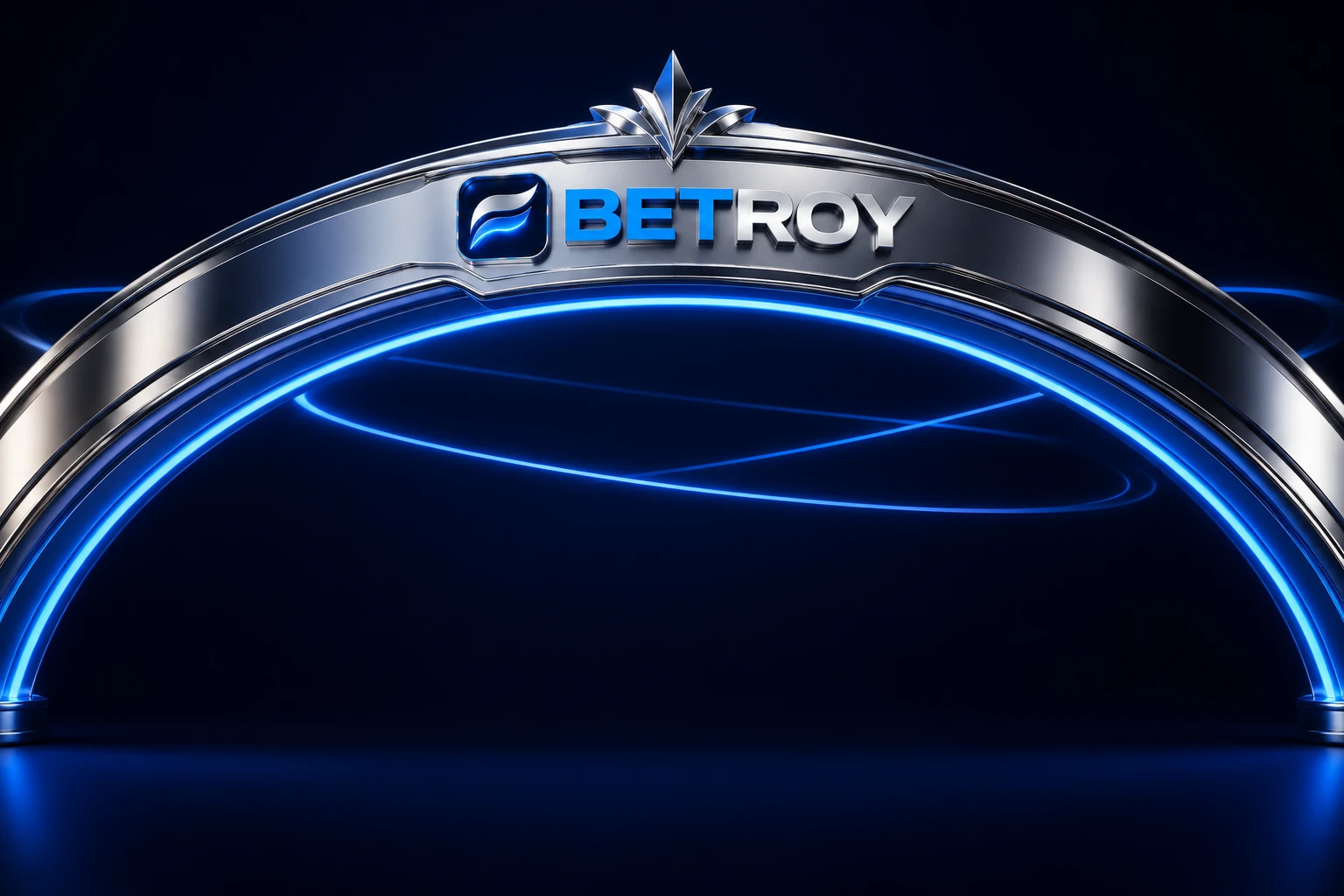 Betroy güncel giriş - mavi neon ışıklı krom gümüş kemerli kapı ve logo