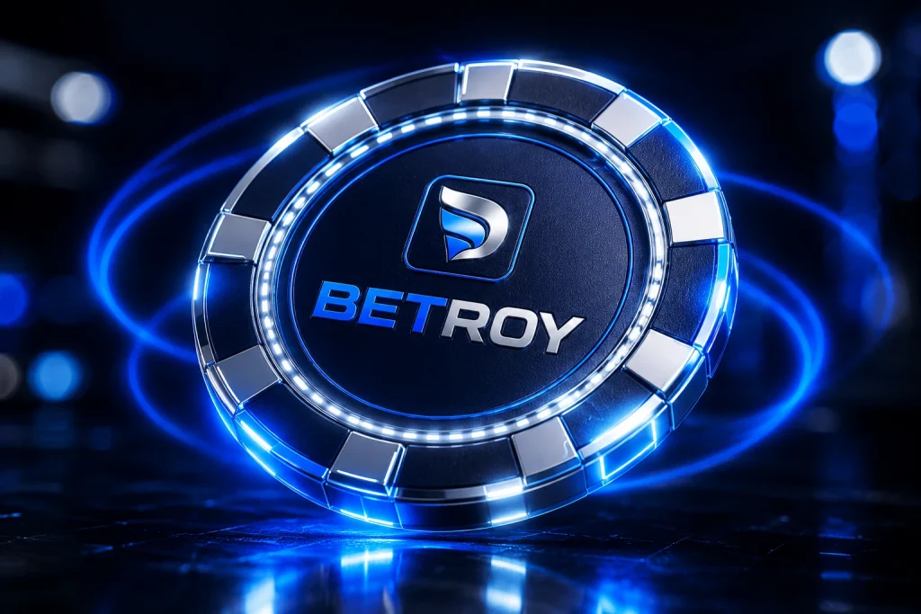 Betroy güncel giriş - neon ışıkta mavi krom casino jetonu
